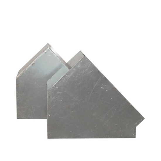 Vierkant bocht 45° aluminium 400x400mm