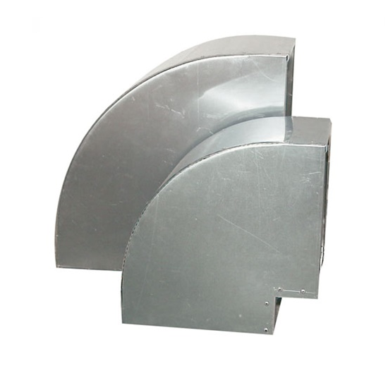 Vierkant bocht 90° aluminium 450x450mm